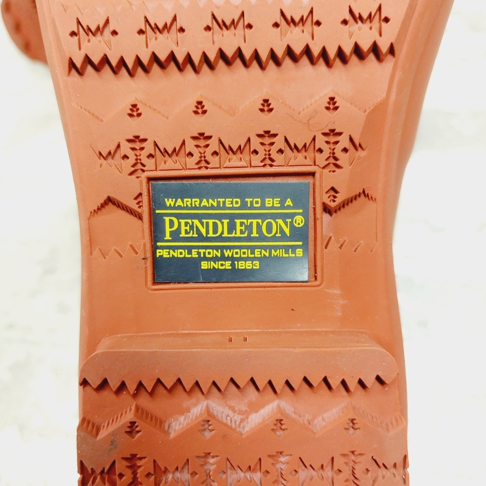 Pendleton Blue Rubber Chelsea Rain Boots with Contrast Orange Soles D520 - Picture 8 of 11